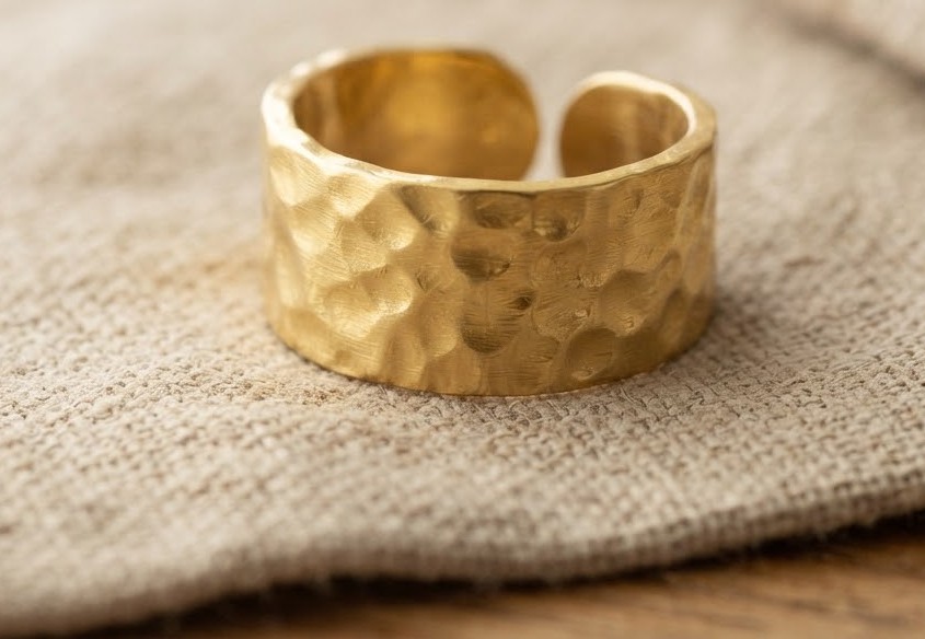 Hammered Gold Band — Adjustable hammered gold band