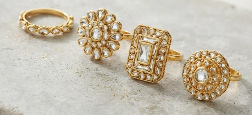 Kundan Ring Set of 4 — detail view