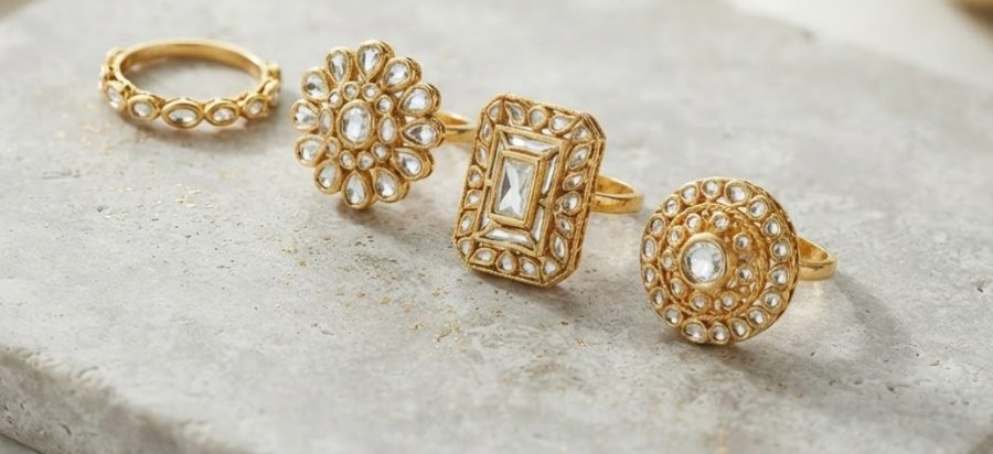 Kundan Ring Set of 4 — alternate view